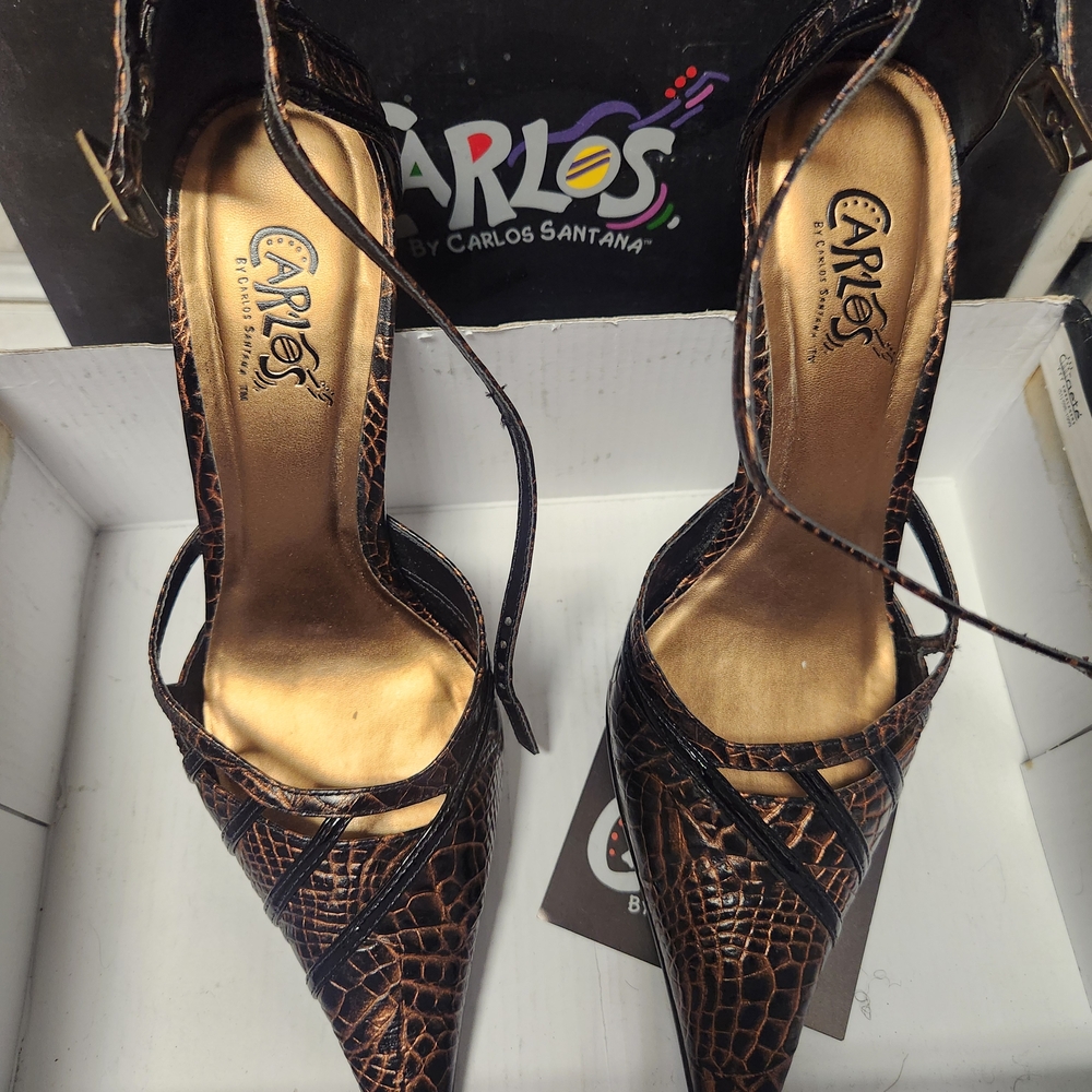 Carlos Santana Brown Stiletto Heels with Slingback